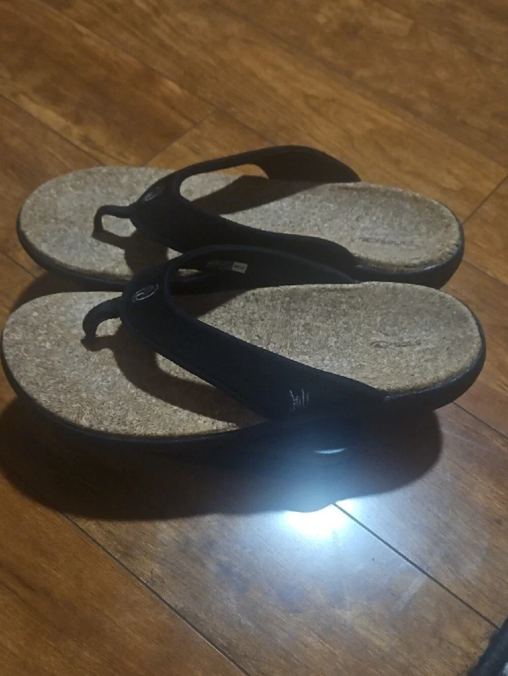 Men's Black Cork-Style Padded Toe-Post Sandals